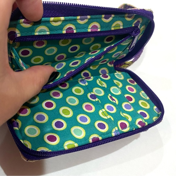 VERA BRADLEY Retired Heather Paisley Floral Zip Around ID Holder Wallet Wristlet - Picture 6 of 6